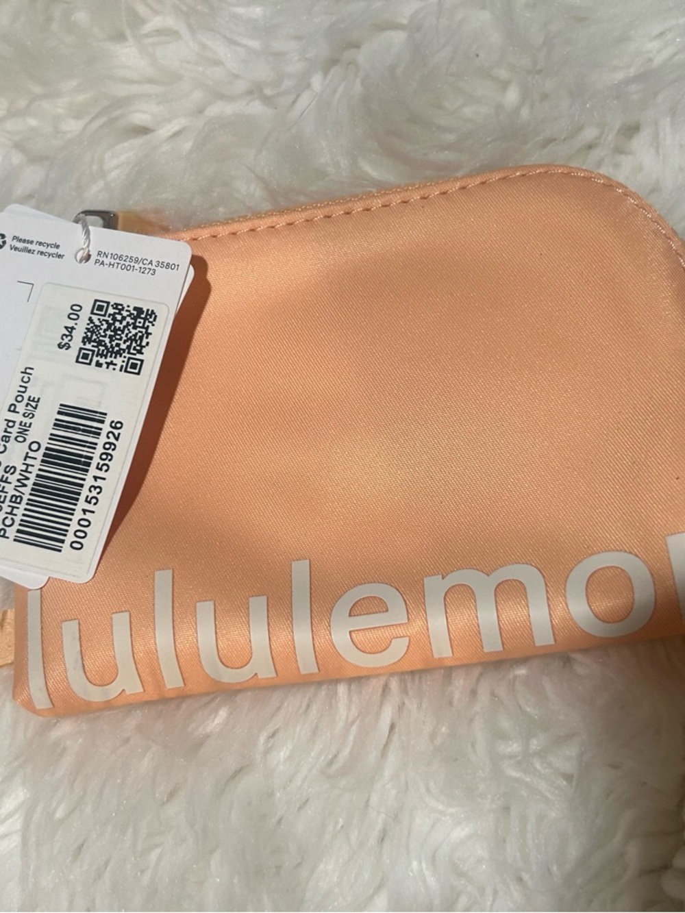 Lululemon Peach Clippable Card Pouch NWT